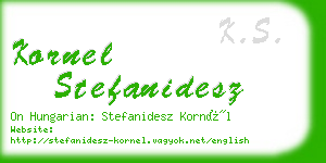 kornel stefanidesz business card